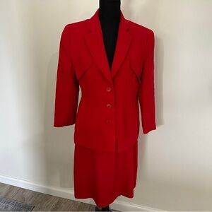 Vintage Giorgio Armani Red Blazer and Skirt Set